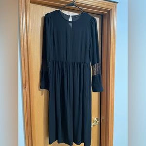 ZARA black midi dress